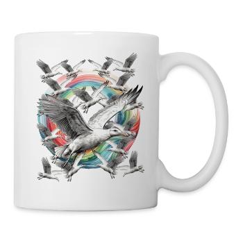 maritime rainbow seagull seagulls sea coast ahoy - Mug - white - Right