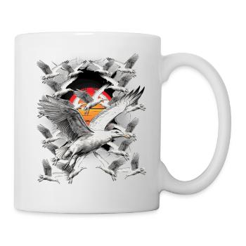 Côte, Coucher De Soleil, Mouette, Mouettes, Oiseaux De Mer - Mug blanc - blanc - Droite