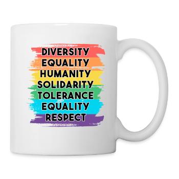LGBTQ Regenbogen Vielfalt Toleranz Gay Pride - Tasse - Weiß - Rechts