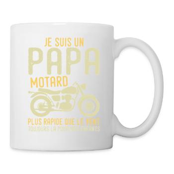 Biker Papa, Motorrad, Vatertagsgeschenk - Tasse - Weiß - Rechts