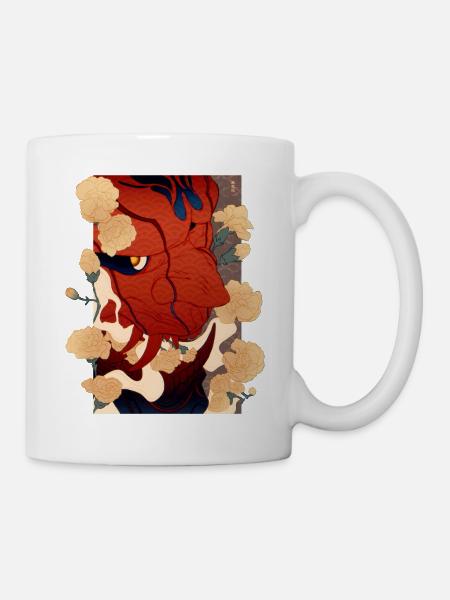 Florale Oni - Tasse - Weiß