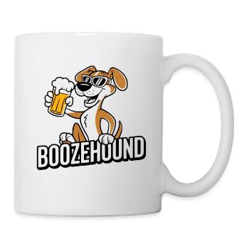 Boozehound Hund trinkt Bier zum Männertag - Tasse - Weiß - Rechts