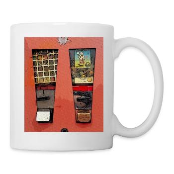 Retro chewing gum machine in comic look - Mug - white - Right