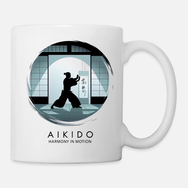 Aïkido - Harmonie dans le mouvement et force dans l’équilibre - Mug blanc - blanc
