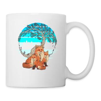 Fox Family Vixen Foxes Fairy Tale Child - Mug - white - Right