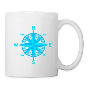 maritim Windrose Kompass Seefahrt Seemann - Tasse - Weiß - Rechts