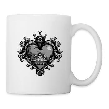 Couronne de symbole de coeur - Mug blanc - blanc - Droite