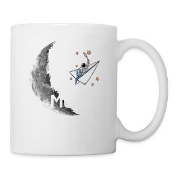 Un astronaute s’envole vers la lune Un astronaute s’envole vers la lune - Mug blanc - blanc - Droite