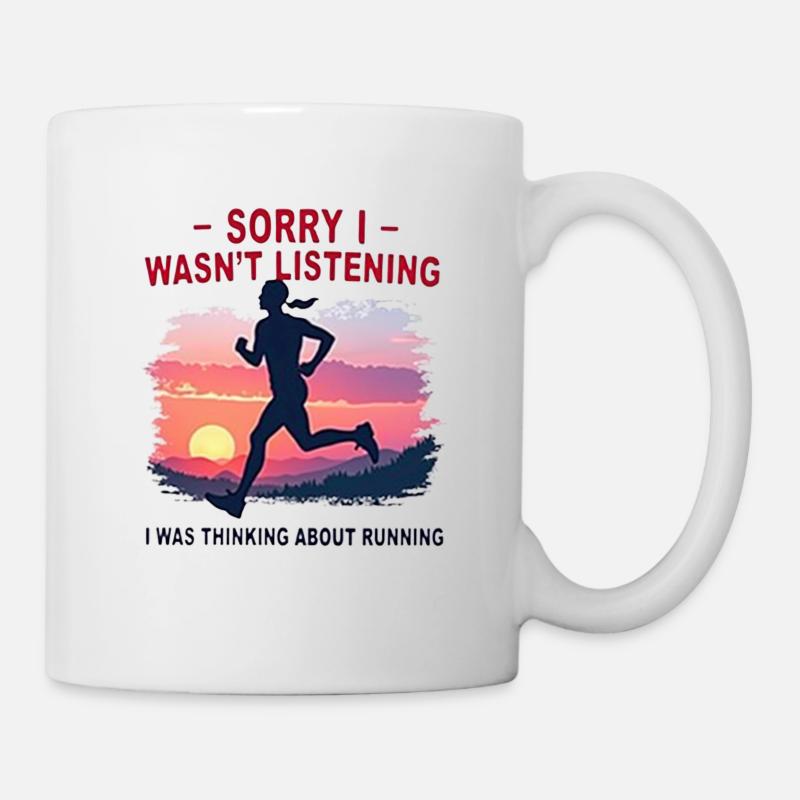 Retro Running Sunset - Mug - white