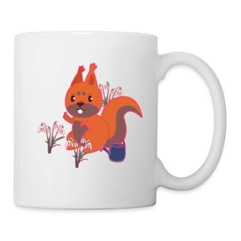 Printemps Écureuil Perce-Neige Enfants - Mug blanc - blanc - Droite