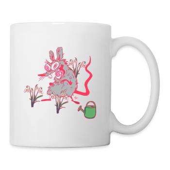 Rat de jardin perce-neige Printemps Jardinier - Mug blanc - blanc - Droite