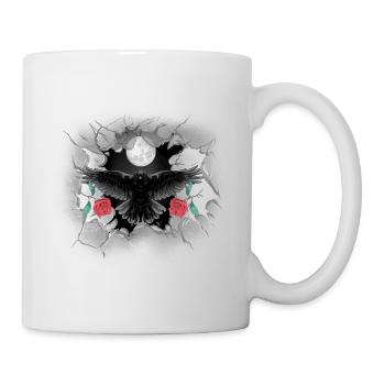 mystical crow roses crows ravens raven halloween - Mug - white - Right