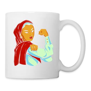 Frau mit Kopftuch - Tasse - Weiß - Rechts