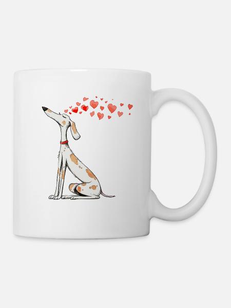 Hund Hundeliebe Valentinstag Podenco Hundebesitzer - Tasse - Weiß