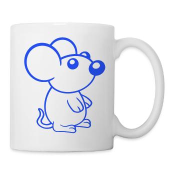 Maus Mäuschen Süße Kleine Ratte Nager Freundlich - Tasse - Weiß - Rechts