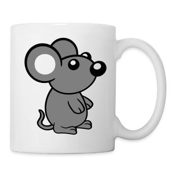 Maus Mäuschen Süße Kleine Ratte Nager Freundlich - Tasse - Weiß - Rechts