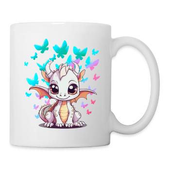 Baby Drache Drachen Kind Kinder Kleinkind Insekten - Tasse - Weiß - Rechts