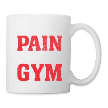 Wenn das Leben schmerzt, geh ins Gym - Tasse - Weiß - Rechts