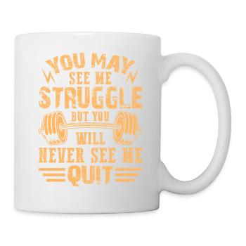 Never Give Up Fitness Motivation - Mug - white - Right