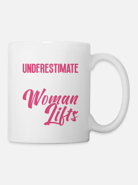 Strong Woman Weight Lifting Fitness Power - Mug - white