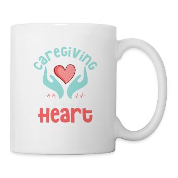 Caregiving is a Work of Heart Caregiver Carer - Mug - white - Right