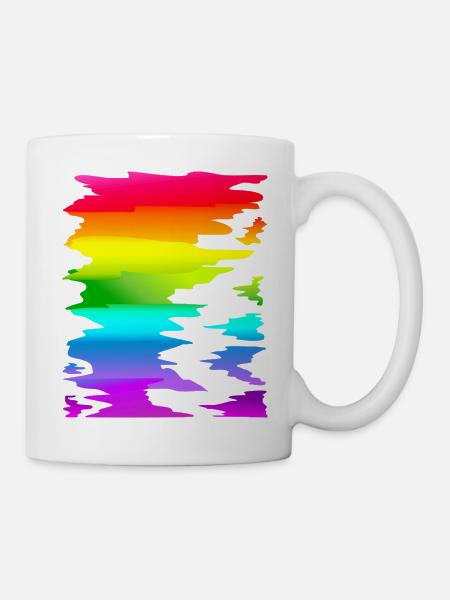 bunter Regenbogen Farbverlauf - Tasse - Weiß