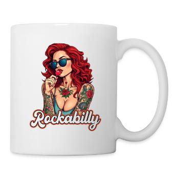 Cool Rockabilly Frau im Syle der 50er - Tasse - Weiß - Rechts