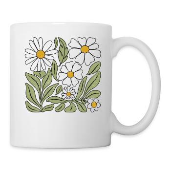 Gänseblümchen Blume Boho Blumen - Tasse - Weiß - Rechts