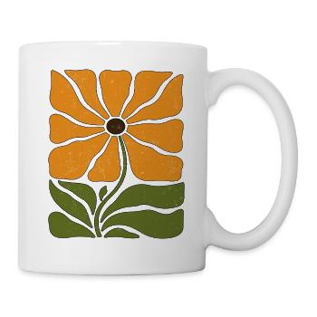 Boho-Wildblume im Sonnenblumen-Stil - Tasse - Weiß - Rechts
