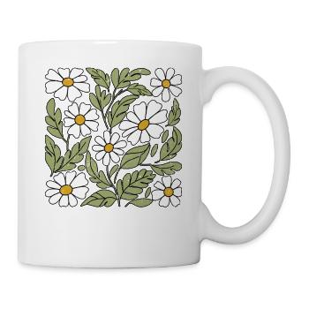 Gänseblümchen Blumen - Tasse - Weiß - Rechts