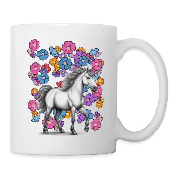Unicorn Horse Flowers Spring Flower - Mug - white - Right