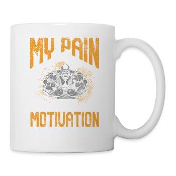 La douleur comme motivation Conception de fitness - Mug blanc - blanc - Droite