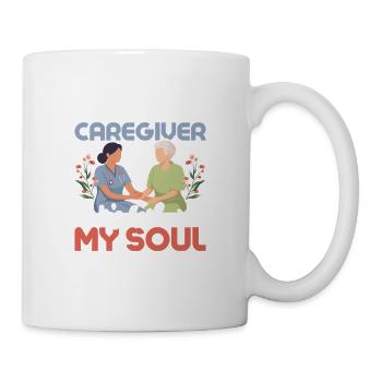 Je suis un aidant naturel parce que c’est ce dont mon âme s’occupe - Mug blanc - blanc - Droite