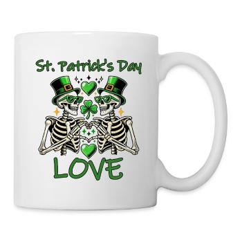 St. Patrick's Day Love - Skelett Herzen Design - Tasse - Weiß - Rechts