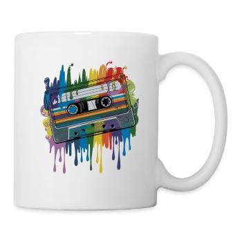 80s Retro Cassette Splash Classic Cassette Tape - Tasse - Weiß - Rechts