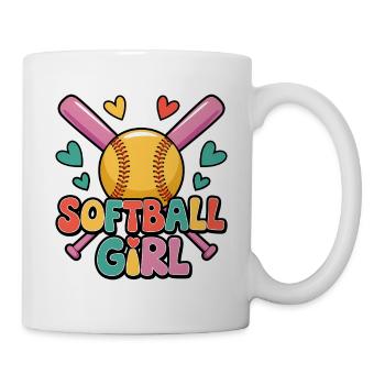 Softball Girl Mädchen Lustiges Softball Geschenk - Tasse - Weiß - Rechts
