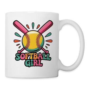 Softball Girl Mädchen Lustiges Softball Geschenk - Tasse - Weiß - Rechts