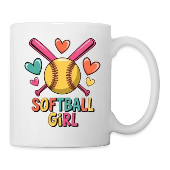 Softball Girl Mädchen Lustiges Softball Geschenk - Tasse - Weiß - Rechts