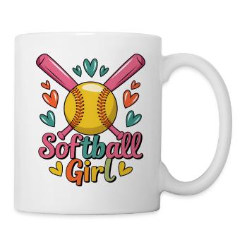 Softball Girl Mädchen Lustiges Softball Geschenk - Tasse - Weiß - Rechts