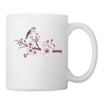Kirschblüte Vogel Illustration Cherry Blossom Bird - Mug - white - Right