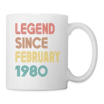 Legend Since February 1980 Men Women Vintage 1980 - Mug - white - Right
