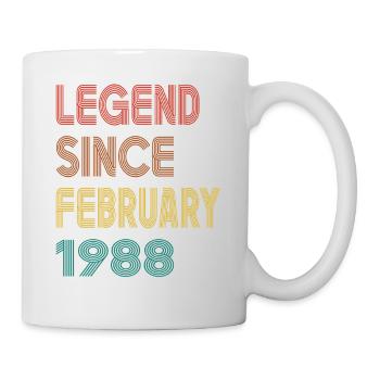 Legende Seit Februar 1988 Herren Damen Jahrgang 1988 - Tasse - Weiß - Rechts