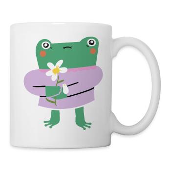 Süßer Frosch mit Blume – Wholesome Vibes - Tasse - Weiß - Rechts