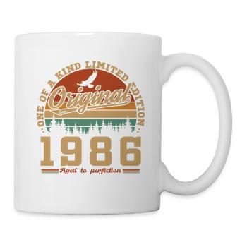 40 Ans 1986 Vintage Rétro Cadeau D'anniversaire - Mug blanc - blanc - Droite