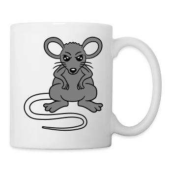 Maus Guckt Böse Wütend Frustriert Sauer Aggressiv - Tasse - Weiß - Rechts
