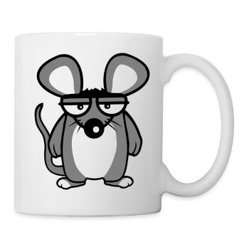 Maus Guckt Böse Wütend Frustriert Sauer Aggressiv - Tasse - Weiß - Rechts