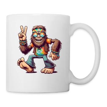 Hippie 70er Jahre 1970er 60er Jahre Party Bigfoot - Tasse - Weiß - Rechts