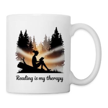 La lecture est ma thérapie – Livres et relaxation - Mug blanc - blanc - Droite