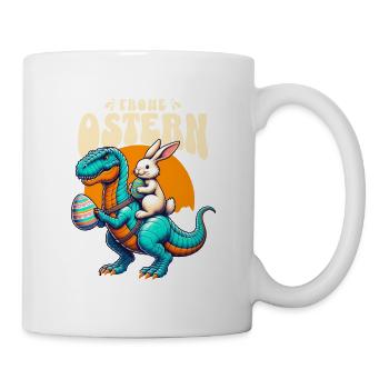 Easter Bunny Riding Dinosaur with Easter Egg - Mug - white - Right