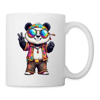 Hippie 70er Jahre 1970er 60er Jahre Party Panda - Tasse - Weiß - Rechts